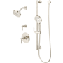 Pfister Winter Park Pressure Balance Shower & Diverter Trim with a Round Multi-function Showerhead and 9" Shower Arm and Flange Polished Nickel