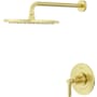 Pfister Winter Park Pressure Balance Shower Trim with Round 10" Rainhead, 18" Straight Shower Arm & Flange Brushed Gold