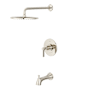 Pfister Winter Park Pressure Balance Tub/Shower Trim, Round 10" Rainhead, 18" Straight Shower Arm & Flange Polished Nickel