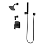 Pfister Deckard Pressure Balanced Shower System with Shower Head, Hand Shower, Shower Arm, Hose, and Valve Trim - Less Rough-In Valve Matte Black