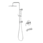 Pfister Tenet Pressure Balanced Shower System with Shower Head, Hand Shower, Slide Bar, Shower Arm, Hose, and Valve Trim - Less Rough-In Valve Polished Chrome