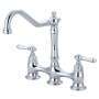 Pioneer Faucets Americana 1.5 GPM Bridge Kitchen Faucet with 8-11/16" Reach Swivel Spout and Lever Handles Polished Chrome