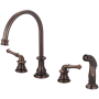 Pioneer Faucets Del Mar 1.5 GPM Widespread Kitchen Faucet with 8-1/16" Reach Swivel Spout, 5-5/16" Side Spray, and Lever Handles Oil Rubbed Bronze