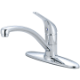 Pioneer Faucets Legacy 1.5 GPM Widespread Kitchen Faucet with 9-11/16" Reach Swivel Spout, Lever Handle, and Stainless Steel Flexible Connections Polished Chrome