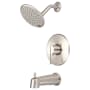 Pioneer Faucets i2v Tub and Shower Trim Package with 1.75 GPM Single Function Shower Head Brushed Nickel