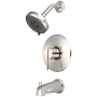 Pioneer Faucets i2v Tub and Shower Trim Package with 1.75 GPM Multi Function Shower Head Brushed Nickel