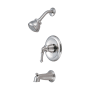 Pioneer Faucets Del Mar Tub and Shower Trim Package with 1.75 GPM Single Function Shower Head, Shower Arm, and Flange Brushed Nickel