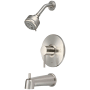 Pioneer Faucets Motegi Tub and Shower Trim Package with 1.75 GPM Multi Function Shower Head PVD Brushed Nickel