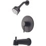 Pioneer Faucets Motegi Tub and Shower Trim Package with 1.75 GPM Multi Function Shower Head Matte Black
