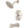 Pioneer Faucets Motegi Tub and Shower Trim Package with 1.75 GPM Multi Function Shower Head Brushed Nickel
