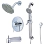 Pioneer Faucets Motegi Tub and Shower Trim Package with 1.75 GPM Multi Function Shower Head Polished Chrome