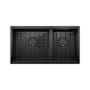 Prochef by Julien Proinox H60 33" Undermount Double Basin Stainless Steel Kitchen Sink with Basin Rack and Basket Strainer True Black PVD