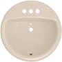 PROFLO Rockaway 19" Circular Vitreous China Drop In Bathroom Sink with Overflow and 3 Faucet Holes at 4" Centers Biscuit