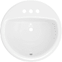 PROFLO Rockaway 19" Circular Vitreous China Drop In Bathroom Sink with Overflow and 3 Faucet Holes at 4" Centers White