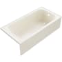 PROFLO Hillsboro 60" x 30" Three Wall Alcove Acrylic Soaking Tub with Right Drain and Overflow Biscuit