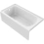 PROFLO Hillsboro 60" x 36" Three Wall Alcove Acrylic Soaking Tub with Left Drain and Overflow White