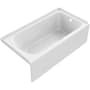 PROFLO Hillsboro 60" Three Wall Alcove Acrylic Soaking Tub with Right Drain White