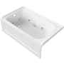 PROFLO Hillsboro 60" Three Wall Alcove Acrylic Whirlpool Tub with Left Drain and Overflow White
