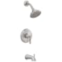 PROFLO Tub and Shower Trim Package with Single Function Shower Head - 1.8 GPM - Includes Rough-In Brushed Nickel