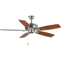 Progress Lighting Edgefield 52" 5 Blade Indoor DC Motor Ceiling Fan Brushed Nickel