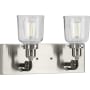 Progress Lighting Rushton 2 Light 16" Wide Bathroom Vanity Light Brushed Nickel