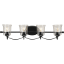 Progress Lighting Bowman 4 Light 34" Wide Bathroom Vanity Light Matte Black
