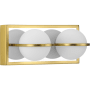 Progress Lighting Pearl LED 2 Light 12" Wide LED Bathroom Vanity Light Satin Brass