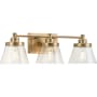 Progress Lighting Hinton 3 Light 7" Wide Bathroom Vanity Light Vintage Brass