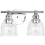 Progress Lighting Ambrose 2 Light 13" Wide Bathroom Vanity Light with Clear Glass Shades Polished Chrome
