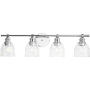 Progress Lighting Ambrose 4 Light 29" Wide Bathroom Vanity Light with Clear Glass Shades Polished Chrome