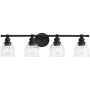 Progress Lighting Ambrose 4 Light 29" Wide Bathroom Vanity Light with Clear Glass Shades Matte Black