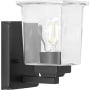 Progress Lighting Gilmour 7" Tall Bathroom Sconce with Clear Glass Shade Matte Black