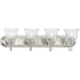 Progress Lighting Clear Glass 4 Light 30" Wide Bathroom Vanity Light Brushed Nickel