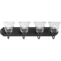Progress Lighting Clear Glass 4 Light 30" Wide Bathroom Vanity Light Matte Black