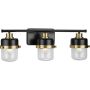 Progress Lighting Beckner 3 Light 6" Wide Vanity Light Matte Black