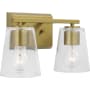 Progress Lighting Vertex 2 Light 6" Wide Vanity Light Brushed Gold