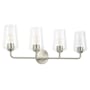 Progress Lighting Celino 4 Light 33" Wide Vanity Light with Clear Glass Brushed Nickel