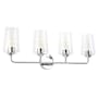 Progress Lighting Celino 4 Light 33" Wide Vanity Light with Clear Glass Polished Chrome