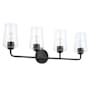 Progress Lighting Celino 4 Light 33" Wide Vanity Light with Clear Glass Black