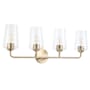 Progress Lighting Celino 4 Light 33" Wide Vanity Light with Clear Glass Champagne Bronze