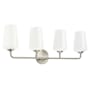 Progress Lighting Celino 4 Light 33" Wide Vanity Light with White Glass Brushed Nickel