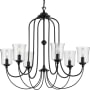 Progress Lighting Bowman 6 Light 32" Wide Taper Candle Chandelier Matte Black