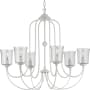 Progress Lighting Bowman 6 Light 32" Wide Taper Candle Chandelier Cottage White