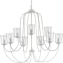 Progress Lighting Bowman 9 Light 37" Wide Taper Candle Chandelier Cottage White