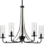 Progress Lighting Riley 5 Light 24" Wide Chandelier Black