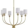 Progress Lighting Bonita 6 Light 31" Wide Chandelier Satin Brass