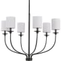 Progress Lighting Bonita 6 Light 31" Wide Chandelier Matte Black