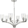 Progress Lighting Parkhurst 6 Light 30" Wide Taper Candle Ring Chandelier with Clear Glass Shades Brushed Nickel