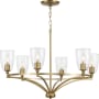 Progress Lighting Parkhurst 6 Light 30" Wide Taper Candle Ring Chandelier with Clear Glass Shades Brushed Bronze