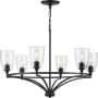 Progress Lighting Parkhurst 6 Light 30" Wide Taper Candle Ring Chandelier with Clear Glass Shades Matte Black